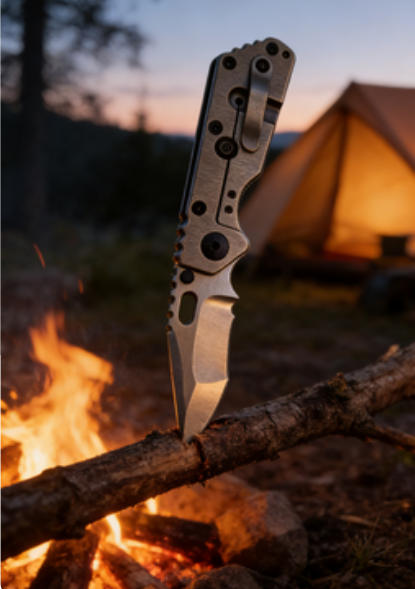 Large Plain Handle Folding Knife Portable Stainless Steel Pocket Knife Outdoor EDC Package Opener Sharp Brushed Blade Folding Knife