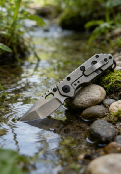 Large Plain Handle Folding Knife Portable Stainless Steel Pocket Knife Outdoor EDC Package Opener Sharp Brushed Blade Folding Knife