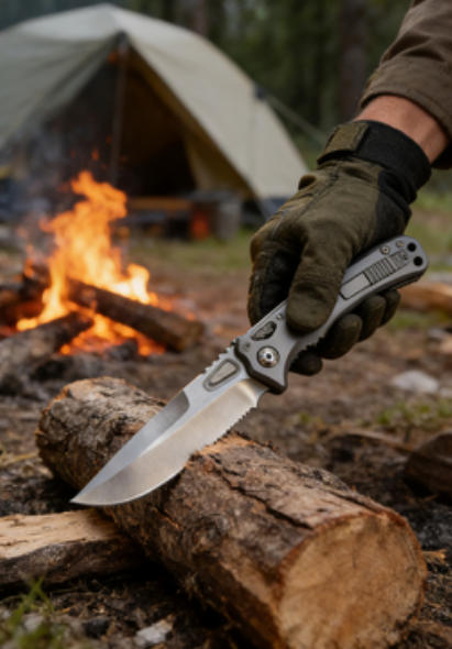 Plain Handle Folding Knife Portable Stainless Steel Pocket Knife Outdoor EDC Package Opener Sharp Brushed Blade Folding Knife