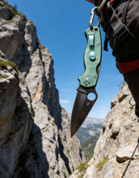 Ice Crystal Titanium Green Handle Folding Knife Portable Stainless Steel Pocket Knife Daily EDC Outdoor Package Opener Sharp Folding Pocket Knife