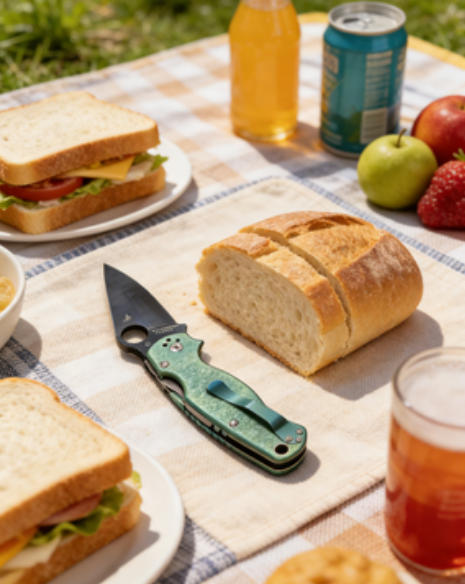 Ice Crystal Titanium Green Handle Folding Knife Portable Stainless Steel Pocket Knife Daily EDC Outdoor Package Opener Sharp Folding Pocket Knife