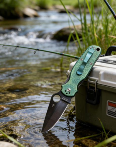 Ice Crystal Titanium Green Handle Folding Knife Portable Stainless Steel Pocket Knife Daily EDC Outdoor Package Opener Sharp Folding Pocket Knife