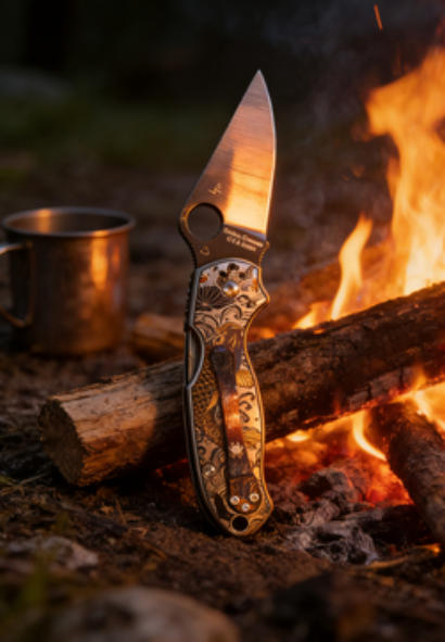 Carp Pattern Handle Folding Knife Portable Stainless Steel Pocket Knife Daily EDC Outdoor Package Opener Sharp Folding Pocket Knife