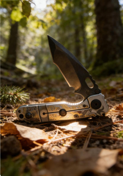Titanium Alloy Handle Folding Knife Portable Stainless Steel Pocket Knife Daily EDC Outdoor Package Opener Sharp Sandblasted Blade Folding Knife
