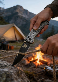Snake Pattern Handle Folding Knife Portable Stainless Steel Pocket Knife Daily EDC Outdoor Package Opener Mirror Blade Sharp Folding Knife