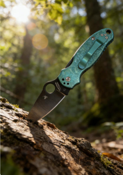 Ice Crystal Titanium Green Handle Folding Knife Portable Stainless Steel Pocket Knife Daily EDC Outdoor Package Opener Sharp Folding Pocket Knife