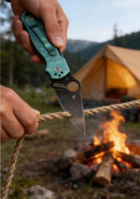 Ice Crystal Titanium Green Handle Folding Knife Portable Stainless Steel Pocket Knife Daily EDC Outdoor Package Opener Sharp Folding Pocket Knife