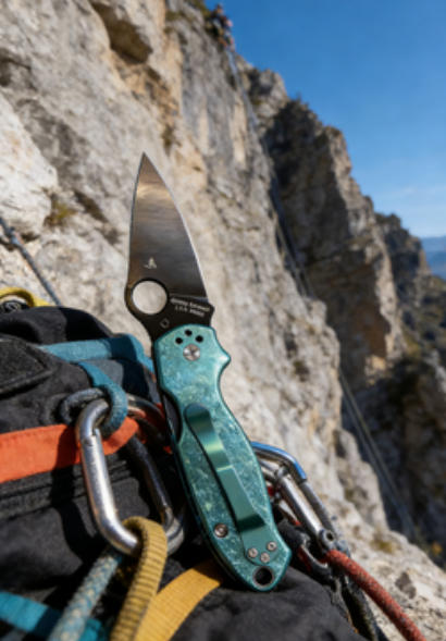 Ice Crystal Titanium Green Handle Folding Knife Portable Stainless Steel Pocket Knife Daily EDC Outdoor Package Opener Sharp Folding Pocket Knife