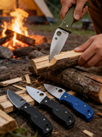 3-Piece C69 8cr14 Stainless Steel Folding Pocket Knife Set with Fiberglass Handle - 7.5cm Blade EDC Outdoor Cutting Tools