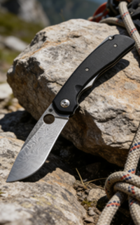 8cr14 Stainless Steel Folding Pocket Knife with G10 Handle - 10.2cm Drop Point Blade EDC Outdoor Tool