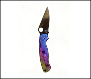 Ice Crystal Titanium Iridescent Handle Folding Knife Portable Stainless Steel Pocket Knife Daily EDC Outdoor Package Opener Sharp Folding Pocket Knife