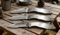 3 Styles 8cr14 Stainless Steel Folding Pocket Knife Set - Versatile EDC and Outdoor Cutting Tools