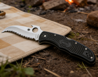 2-Piece 8cr14 Stainless Steel Tactical Folding Pocket Knife Set with Fiberglass Handle - EDC and Outdoor Cutting Tools