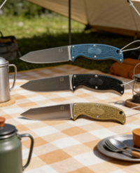 3-Piece 8cr14 Stainles3-Piece 8cr14 Stainless Steel Fixed Blade Knife Set with Fiberglass Handle - 10.8cm Blade EDC Outdoor Cutting Toolss Steel Folding Pocket Knife Set with Fiberglass Handle - Compact EDC Outdoor Cutting Tools