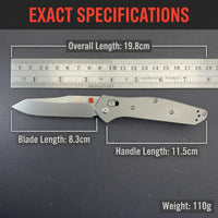 940 Titanium EDC Folding Knife | 9Cr Steel Blade, Ball Bearing Pivot, Liner Lock Pocket Knife for Outdoor & Collection