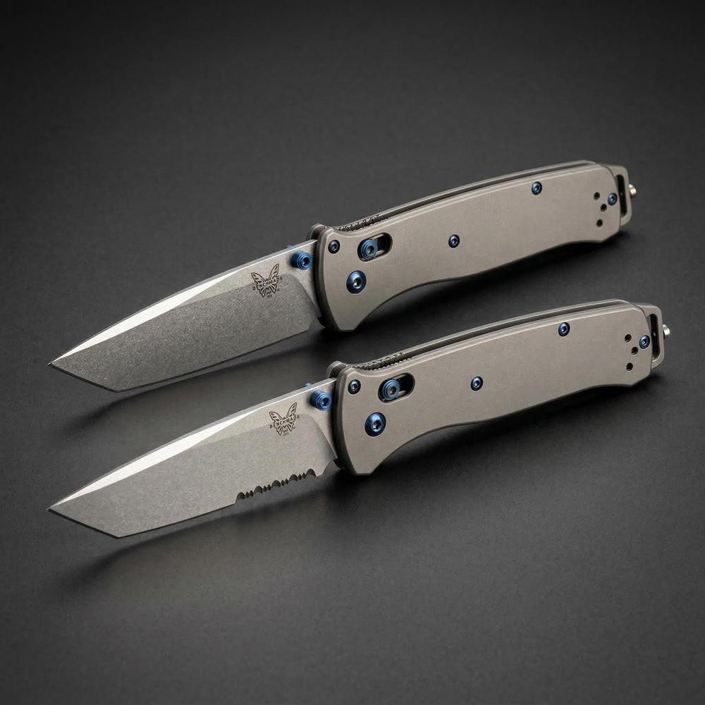 Benchmade 537 Style Titanium EDC Folding Knife - 8Cr14 Stainless Steel, Ball Bearing Pivot, Frame Lock Pocket Knife for Outdoor & Collection
