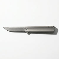 JJ030 EDC Folding Pocket Knife | 8CR18MOV Blade, 59-60HRC Hardness, Titanium Alloy Handle with Liner Lock, Smooth Ball Bearing Pivot Knife for Outdoor