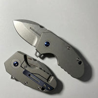 M390 Titanium EDC Pocket Knife - Assisted Opening, Ball Bearing Pivot, 4.5" Blade Folding Knife for Outdoor Camping Collection