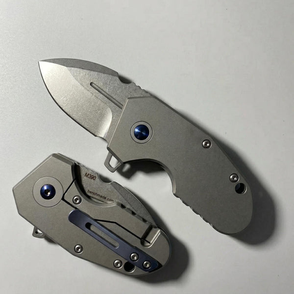 M390 Titanium EDC Pocket Knife - Assisted Opening, Ball Bearing Pivot, 4.5" Blade Folding Knife for Outdoor Camping Collection