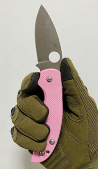 black and pink 8cr14 Stainless Steel Folding Pocket Knife with G10 Handle - 7.5cm Sharp Drop Point Blade EDC Outdoor Tool