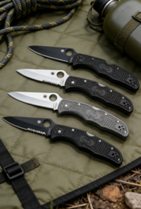 4-Piece 8cr14 Stainless Steel Folding Pocket Knife Set with Fiberglass Handle - EDC and Outdoor Cutting Tools